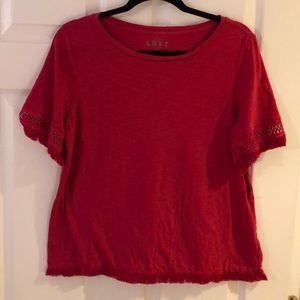 Loft T Shirt with fringe sleeves